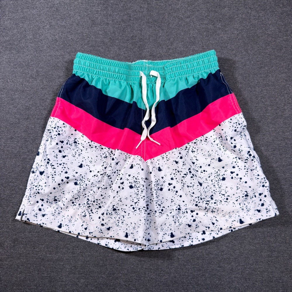 Chubbies Swim Trunks Men S Multicolor 5.5 Inseam Splatter Stripe Board Shorts
